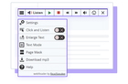 WebReader interface displaying audio options and accessibility features for enhanced user experience.